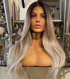 Sky -  Grey Silver lace front Wig