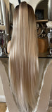 Half up, Half down Blonde Balayage