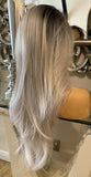 human hair wig blend ombre lace front Wig Grey Silver Wig Lace Celebrity Hair Uk - Celebrity Hair UK