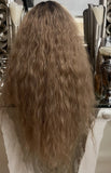 blonde Lace Front Wig Afro Wig Curly Afro Blonde Centre Part Lace Front Wig