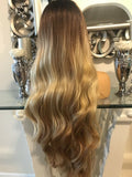 blonde human hair wig Lace front 360 Wig Balayage Wig Ombré Blonde Wig - Celebrity Hair UK