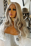 Christina - blonde on blonde platinum bodywave centre part
