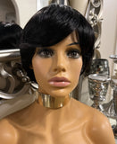 Black 100% Human Hair Hair Wig Short Hair Pixie Wig Bob Wig Short Cut Unisex Wig