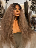 blonde Lace Front Wig Afro Wig Curly Afro Blonde Centre Part Lace Front Wig