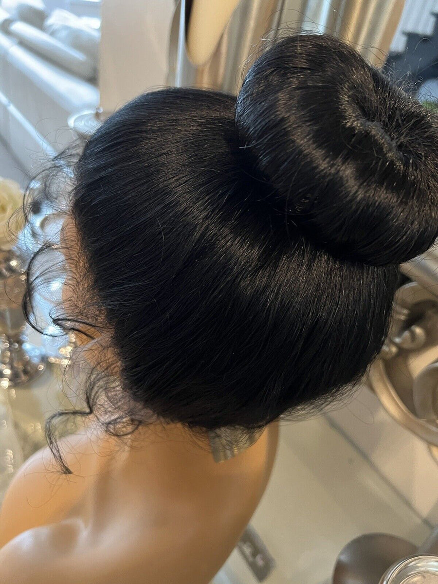 Half Up Half Down Black Bun Celebrity Hair UK