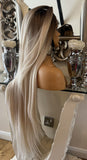 Half up, Half down Blonde Balayage