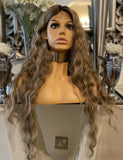 JESSICA- blonde human hair Blend Lace Front Wig Centre Part Ginger Golden Blonde Wig - Celebrity Hair UK