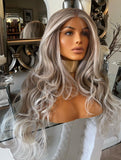 Christina - blonde on blonde platinum bodywave centre part