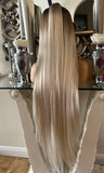 Half up, Half down Blonde Balayage