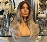Centre part Ash Blonde