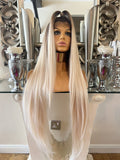 Half up, Half down Blonde Balayage