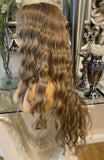 JESSICA- blonde human hair Blend Lace Front Wig Centre Part Ginger Golden Blonde Wig - Celebrity Hair UK