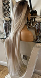 Half up, Half down Blonde Balayage