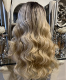 Strawberry Blonde Lace Front Wig Side Part Body Wave Transparent Lace  Wig
