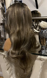 Brown face framing balayage wig