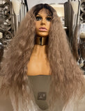 blonde Lace Front Wig Afro Wig Curly Afro Blonde Centre Part Lace Front Wig