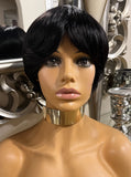 Black 100% Human Hair Hair Wig Short Hair Pixie Wig Bob Wig Short Cut Unisex Wig