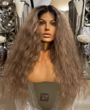 blonde Lace Front Wig Afro Wig Curly Afro Blonde Centre Part Lace Front Wig