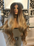 blonde human hair wig Lace front 360 Wig Balayage Wig Ombré Blonde Wig - Celebrity Hair UK