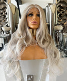 Christina - blonde on blonde platinum bodywave centre part