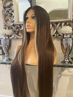 Kim K blonde/brown highlight Balayage Wig