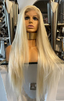 Blonde Human Hair Blend Wig 613 Blonde Lace Front Wig Bleach Blonde Wig