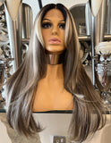 Blonde Lace Front Wig Centre Part lace front Wig Balayage Wig Brown Blonde Wig