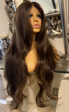India Brown Lace Front Wig Transparent Lace Front Brown Wig Blonde Highlight Wig - Celebrity Hair UK