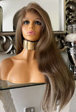 Centre Part lace front Wig Mousey Brown Wig Ash Brown Wig