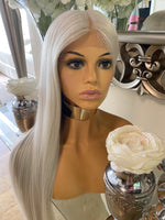 Lace Front Platinum Blonde Silver Wig Grey Lightweight Natural Wig