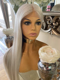 Lace Front Platinum Blonde Silver Wig Grey Lightweight Natural Wig