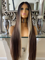 Kim K blonde/brown highlight Balayage Wig