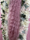 Pink Lace Front Wig Long Pink Luxury Hair Wig Centre Part Transparent Lace Wig