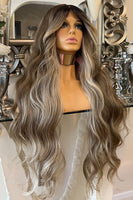 QUEEN BEY Blonde Lace Front Wig Centre Part Balayage