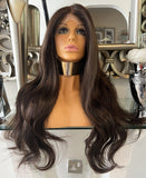 Brown Lace Front Wig Ombré Dark Brown Wig Bodywave Wig Natural Hair Lace Front