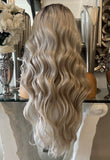 Beautiful rooted creamy ash blonde wig