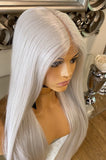 Lace Front Platinum Blonde Silver Wig Grey Lightweight Natural Wig