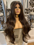 India Brown Lace Front Wig Transparent Lace Front Brown Wig Blonde Highlight Wig - Celebrity Hair UK