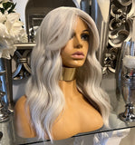 Platinum Blonde Lace Front Wig Transparent Lace Centre Part Icy Grey Platinum