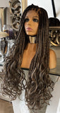 Brown Lace Front Wig Braid Wig Plaits Wig Brown Lace Front Wig Curly Braided Wig