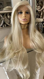 Blonde Human Hair Blend Wig 613