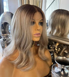 Ash Blonde Wavy Wig Centre Part Wig  Ash Blonde Wig