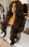 Brown Lace Front Wig Transparent Lace Front Brown Wig Highlights Wig Bodywave