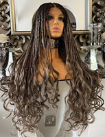 Brown Lace Front Wig Braid Wig Plaits Wig Brown Lace Front Wig Curly Braided Wig