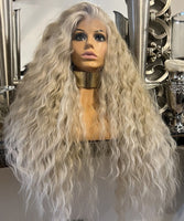 Blonde Curly Lace Front Platinum Blonde Silver Wig  Afro Lightweight Natural Wig