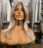 Creamy ash Centre Part Wig  Ash Blonde Wig