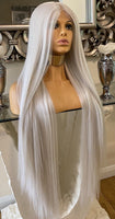 Lace Front Platinum Blonde Silver Wig Grey Lightweight Natural Wig