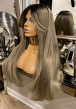 Mandy extra length Blonde Curly Lace Front Platinum Blonde Wig