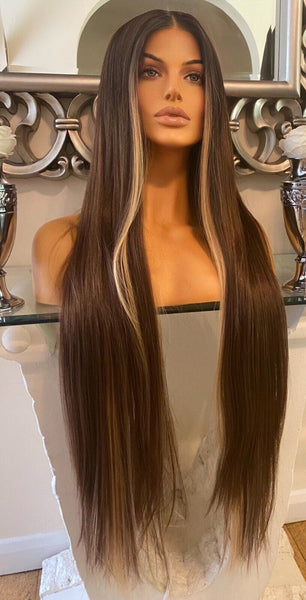 Kim K blonde/brown highlight Balayage Wig