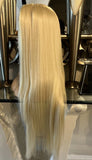 Blonde Human Hair Blend Wig 613 Blonde Lace Front Wig Bleach Blonde Wig